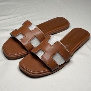 Stratuxx Kaze Women's Sandals Brown Slide Flat Comfort Size 7 Casual
